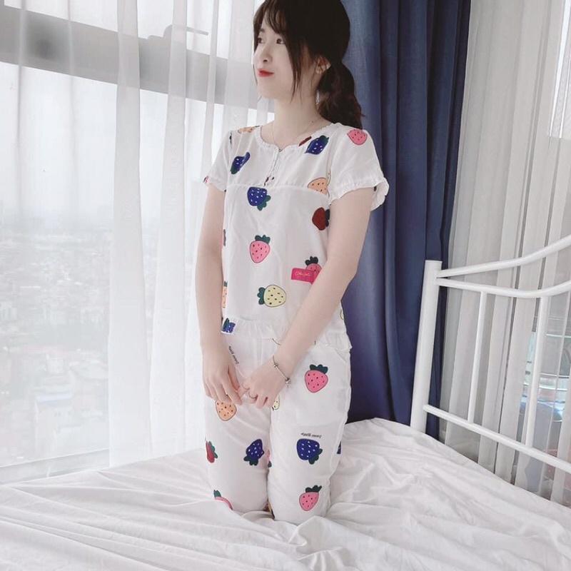 Bộ lửng mặc nhà, bộ đồ nữ chất mềm mát, thấm hút mồ hôi, đủ size