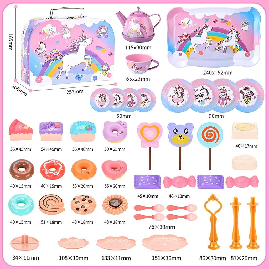 ĐỒ CHƠI HOT NHẤT 2023 BỘ ĐỒ CHƠI CAO CẤP VALY TIỆC TRÀ BÁNH PONY TEA PARTY SET 48PCS CỰC SANG CHẢNH CHO BÉ GÁI