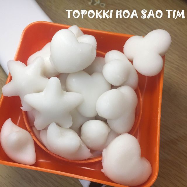 500g bánh gạo topokki hoa sao tim kèm 200g sốt Osajang Hàn Quốc