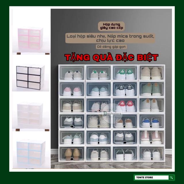 Hộp đựng giày nắp nhựa mica cứng trong suốt – Loại chuẩn,Chịu lực 4kg, có khớp lắp ráp HDG01, Có Video Hdsd