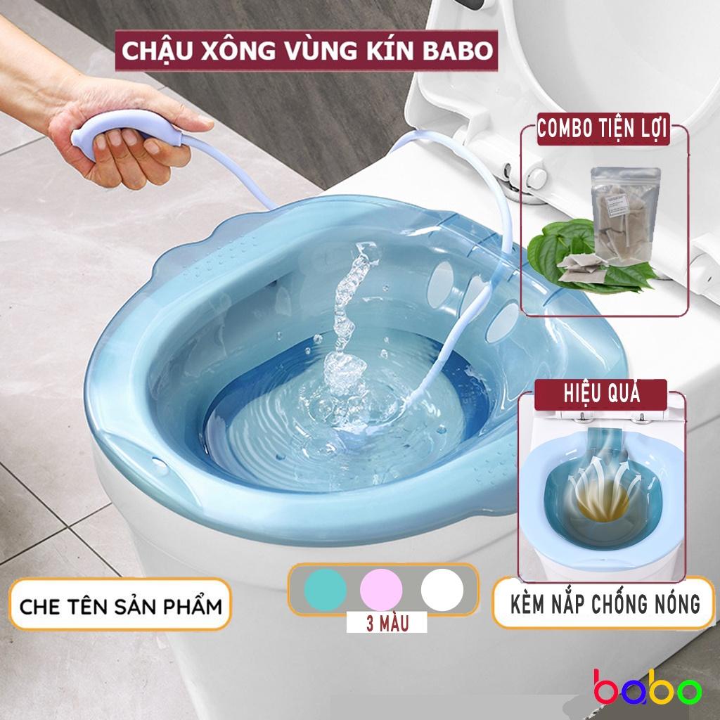 Chậu Xông Rửa vệ sinh trong suốt dành cho người già chậu rửa mông, xông phụ khoa cho nam và nữ đồ dùng phòng tắm(TBB105)