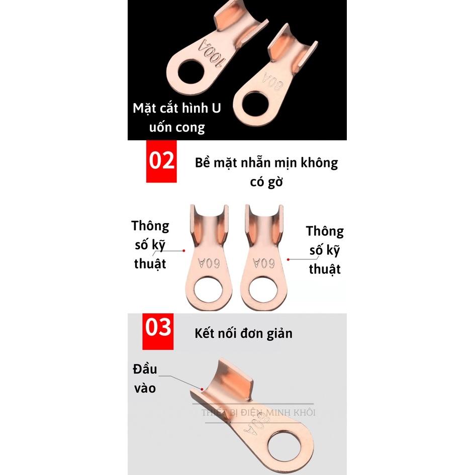 Đầu Cos Đồng Đỏ OT Combo 20c các loại, đầu cos bấm dây điện, cốt bóp dây điện