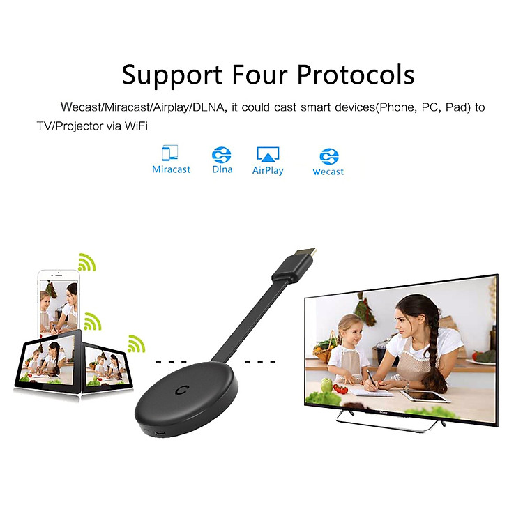 Thiết Bị HDMI Không Dây Kết Nối Điện Thoại Với TV Wireless G13B. G13B Wireless Display Dongle 1080P FHD 2.4G WiFi Phone Screen Mirror Device Youtube Casting HDTV Stick for Android iOS