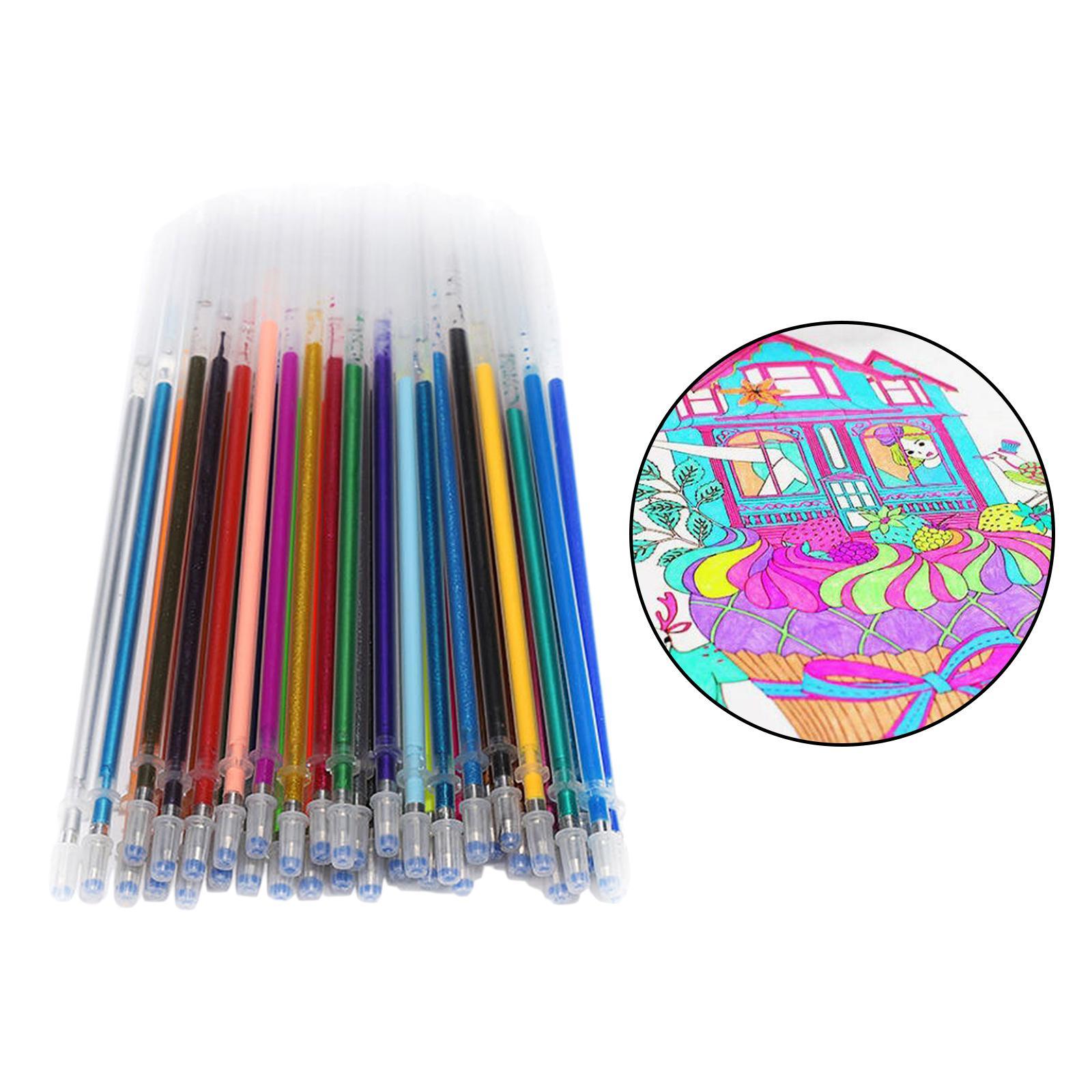 Neon Gel Pen Refill Glitter Pen for Coloring Drawing Craft Marker;