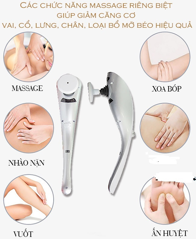 Máy đấm lưng massage cầm tay 11 đầu Ayosun - Hàng Chính Hãng