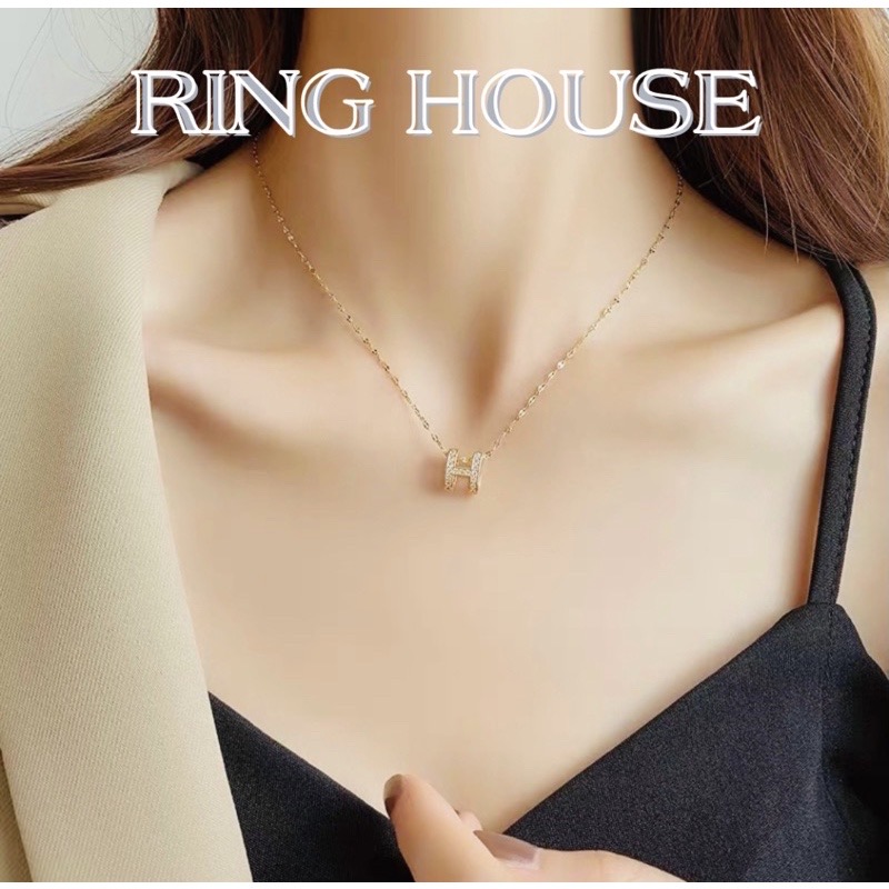 Dây Chuyền Nữ Chữ H Titan Không Đen Gỉ Đẹp Ring House