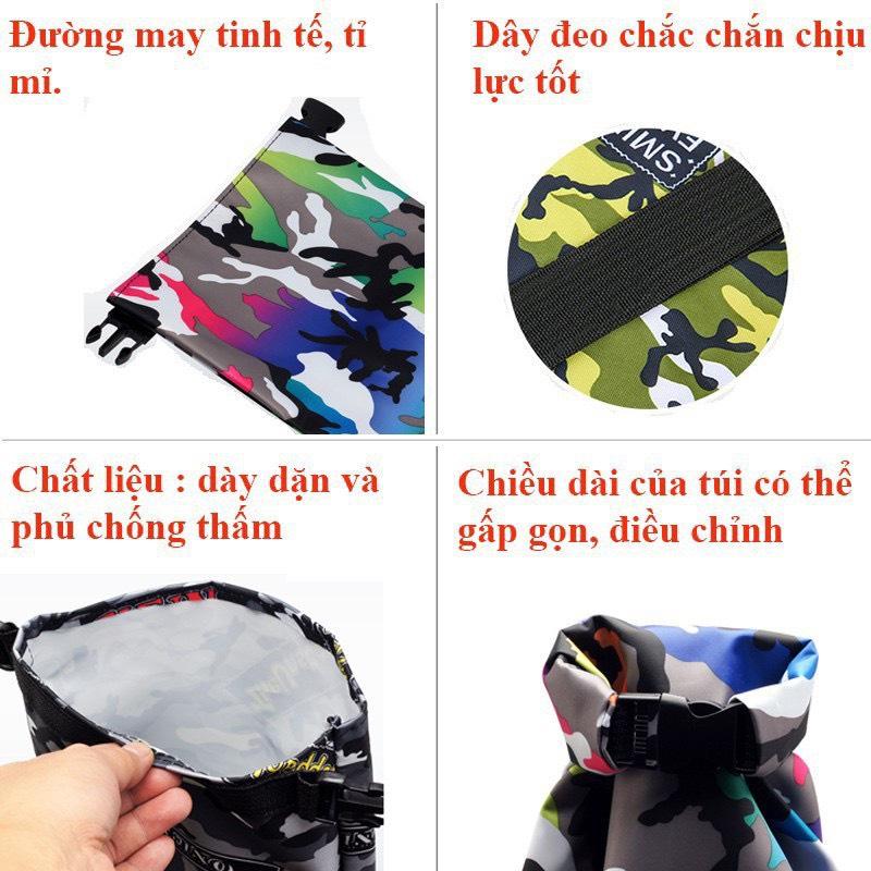 Túi đựng cần câu cá gấp gọn rằn ri có túi phụ - Túi rằn ri 130cm gấp gọn tiện dụng chống thấm nước