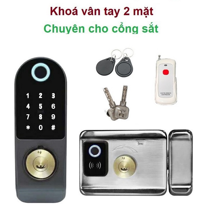 Khóa Cổng Vân Tay Thẻ Từ Mã Số Điều Khiển Từ Xa SHP-IDL8C