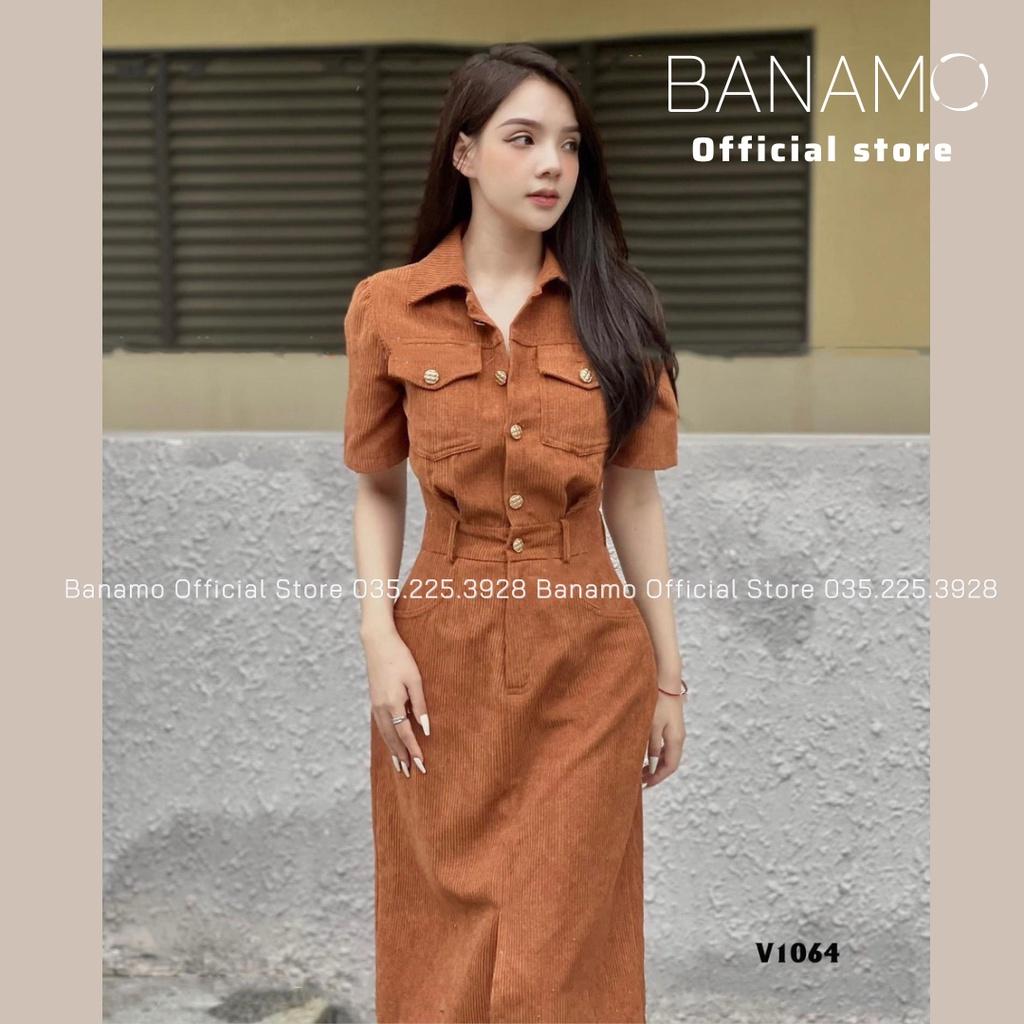 Đầm váy nữ tăm lỳ thiết kế dáng xẻ trước chun sau thời trang Banamo Fashion Váy tăm lỳ 552