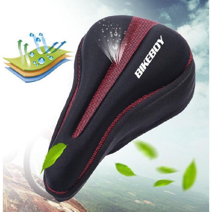 Bọc yên xe đạp thể thao HT-SPORTS bọc silicone dày êm thoáng khí, có phản quang đi đêm tặng kèm bọc mưa