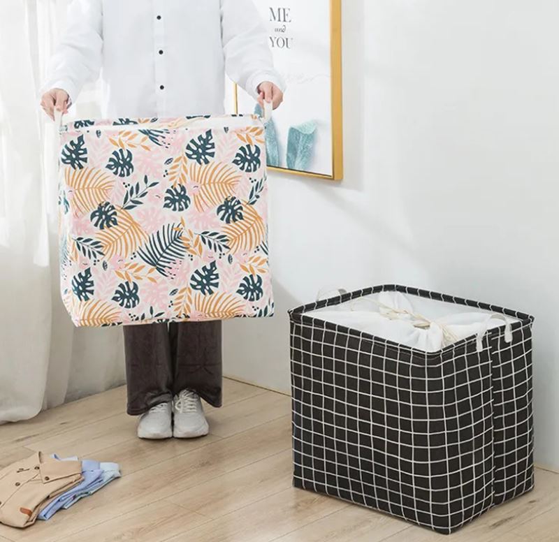 Combo 2 Túi Bạt Đựng Quần Áo, Chăn Mền  Chống Thấm Nước, Bộ 2 Giỏ Sọt Đựng Đồ Dơ Họa Tiết Vintage miDoctor