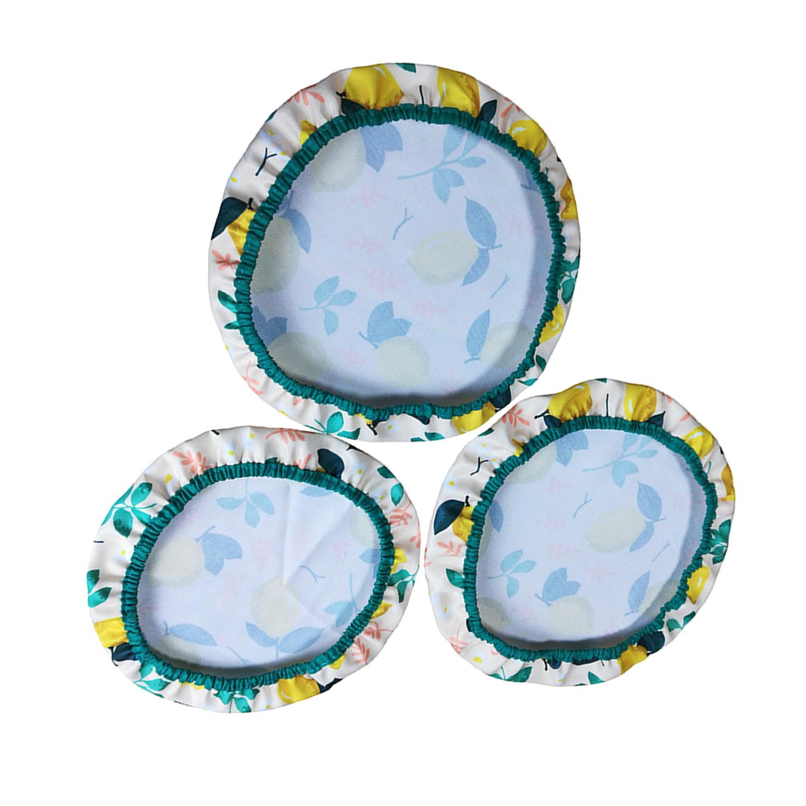 3Pcs Food Bowl Cover Stretch Lids Wrap Bowl Covers Food Storage Bowl Cover
