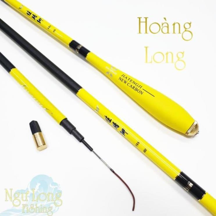 Bộ Cần câu tay carbon độ cứng 3H Hoàng Long 2m7 - 3m6 - 3m9 - 4m5 - 5m4, thu gọn 112cm + hộp phao và phụ kiện