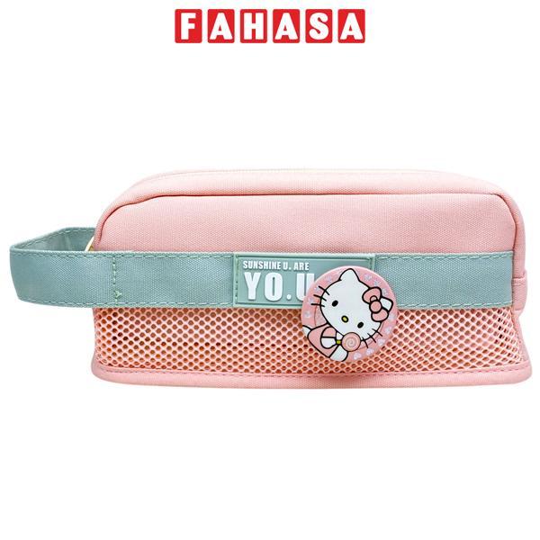Bóp Viết Vải Kèm Huy Hiệu Hello Kitty - Yipin 25300 - Màu Hồng Cam