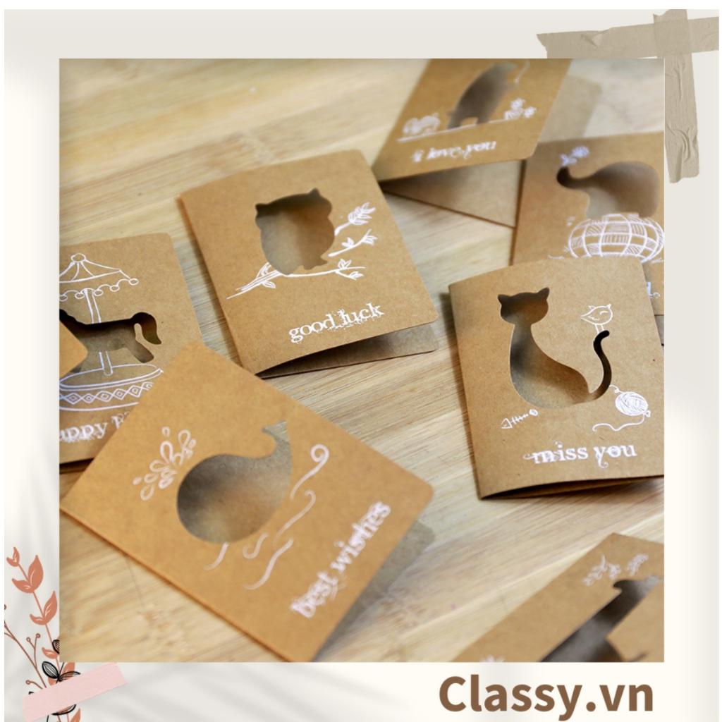 Thiệp chúc mừng Classy hình động vật 6.5x9.2cm, chúc mừng 8-3, 20-11, Sinh Nhật, Lễ lạt, Cảm Ơn , Tình Yêu Q1157
