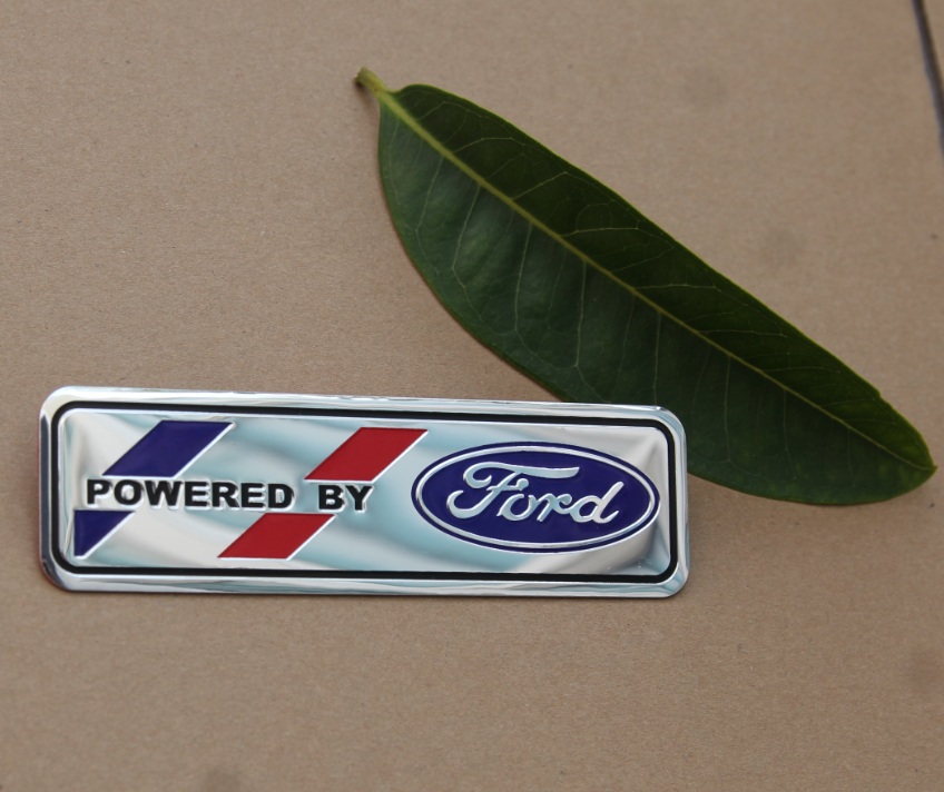 Tem chữ logo Powered By Ford dán trang trí xe ô tô