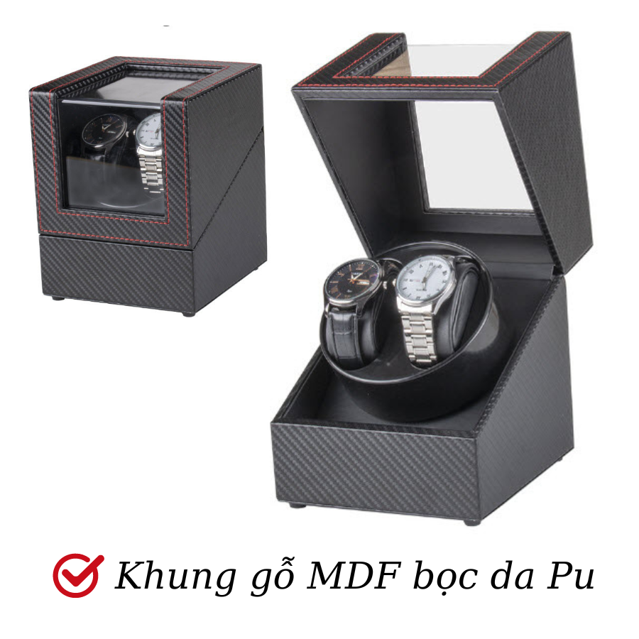 Hộp Xoay Đồng Hồ Cơ 2x2 Da