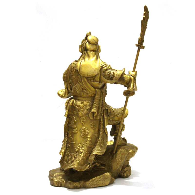 Tượng Quan Công Vân Trường trấn ải bằng đồng thau màu vàng