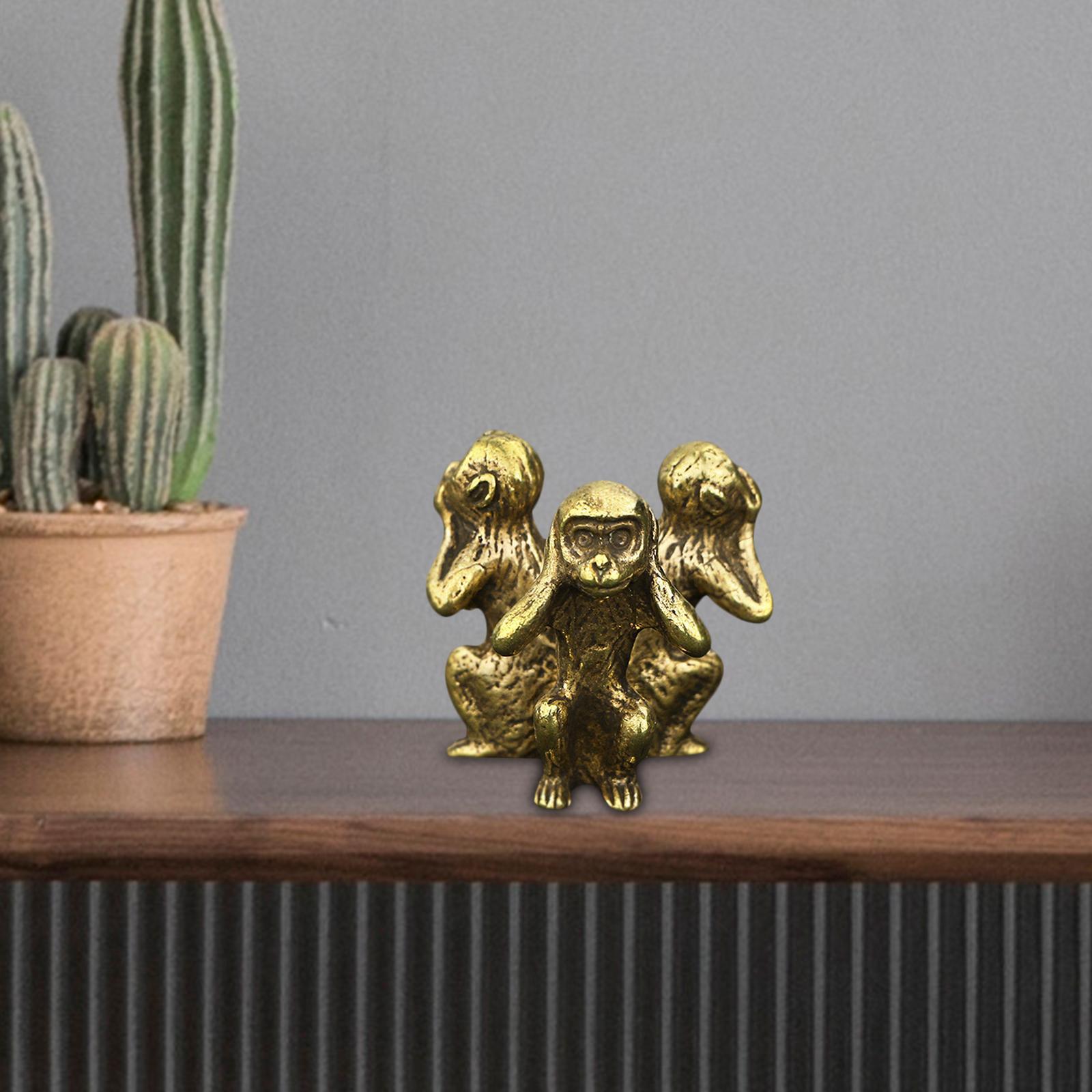 Monkey Figurine Animal Statues Ornament Sculptures for Office Home Decor