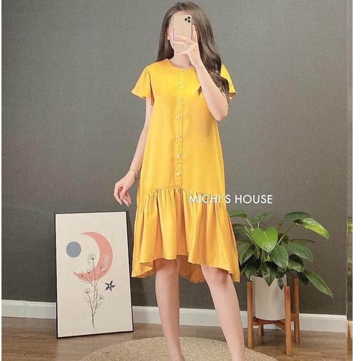 Váy bầu thiết kế️ chất lụa hàn cực mát️free size 40~63kg️cam kết y hình