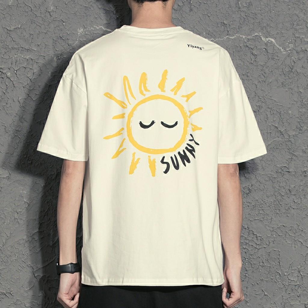 Áo thun nam tay lỡ form rộng SUNNY SMILE vải cotton trumunisex aothununisex aophongnam