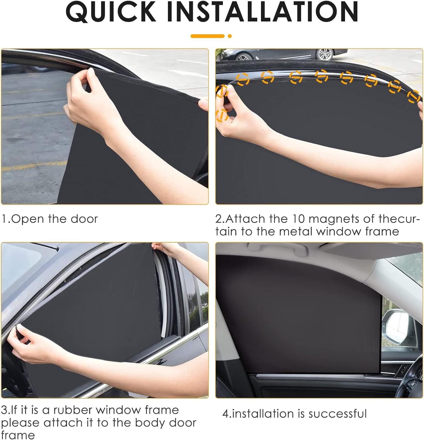 Xe 4 phòng đối mặt với xe hơi, rèm cửa xe, tấm che nắng từ tính cho cửa sổ bên xe