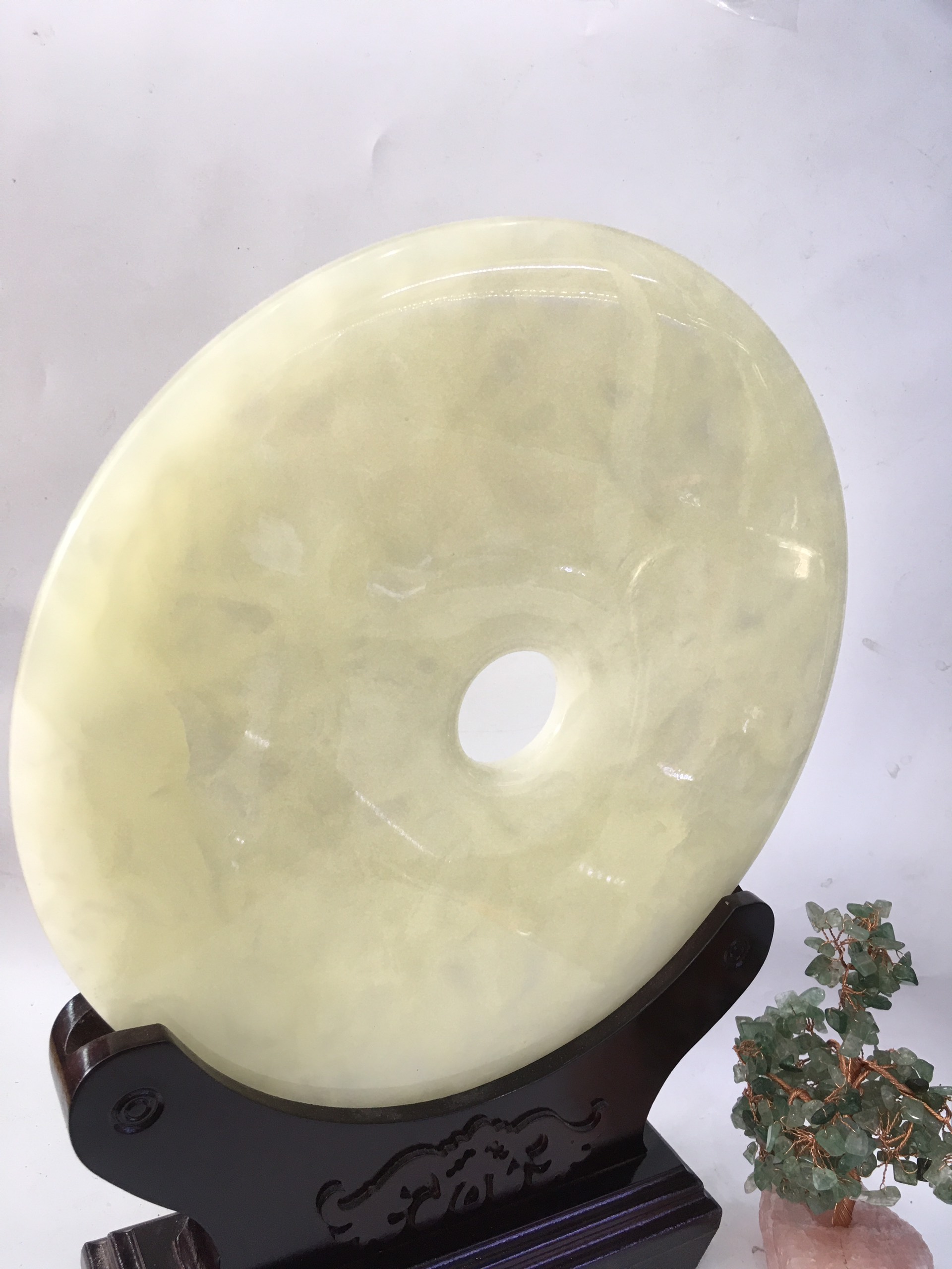 Đồng điếu đá ngọc xanh nhạt - cao 38cm - 3,35kg