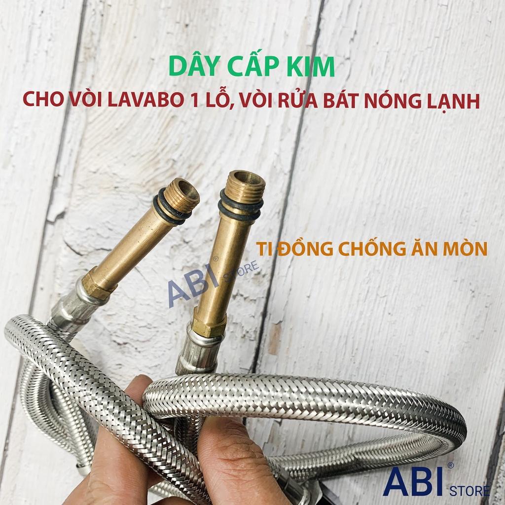 Dây cấp lavabo 1 lỗ, vòi rửa bát nóng lạnh cắm chậu