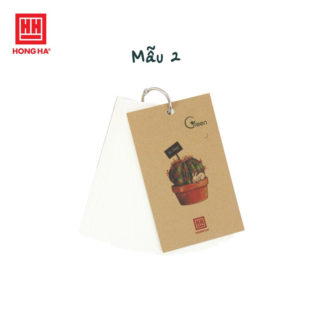 Sổ học từ vựng Flashcard - Thẻ học 200 trang Green Plant Hồng Hà - 4156