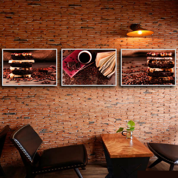 Bộ 3 Tranh Canvas Không Viền Treo Tường Quán Cà Phê Sweet Mornings Cafe W011