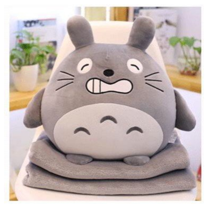 Bộ chăn gối văn phòng totoro tròn, totoro biểu cảm