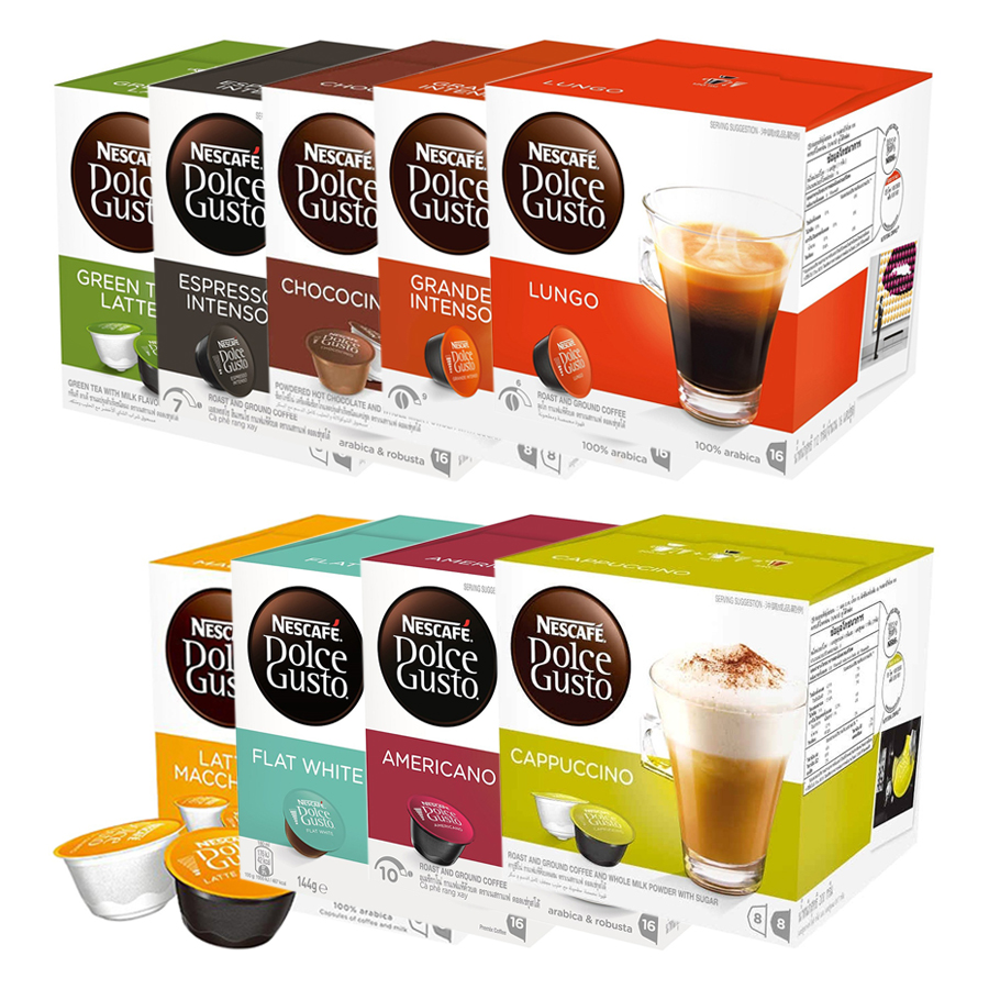 Combo 20 Hộp Viên Nén Nescafe Dolce Gusto Vị Ngẫu Nhiên (Hộp/ 16 Viên) - Tặng 1 Máy Pha Cà Phê Eclipse Trị Giá 4.900.000 VND