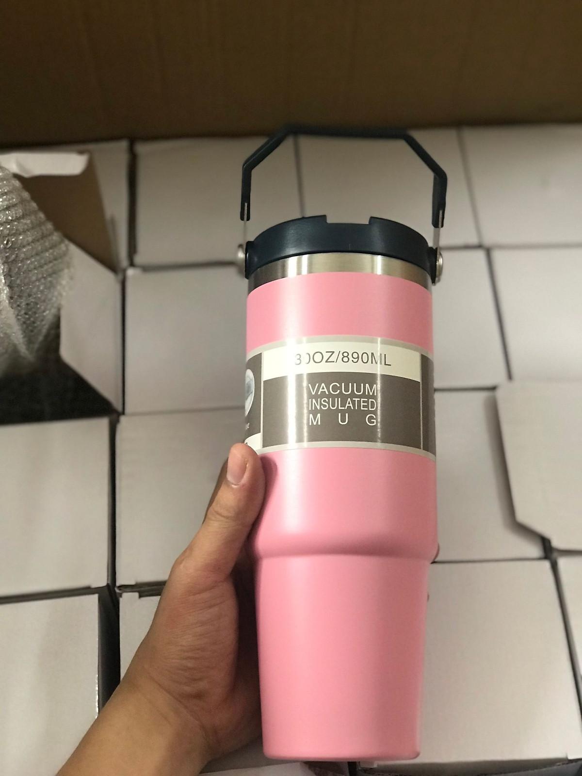 Ly Giữ Nhiệt Cốc Giữ Nhiệt Kèm Ống Hút 900ml Nắp Dạng Xoay, Bình Nước Giữ Nhiệt 900ml
