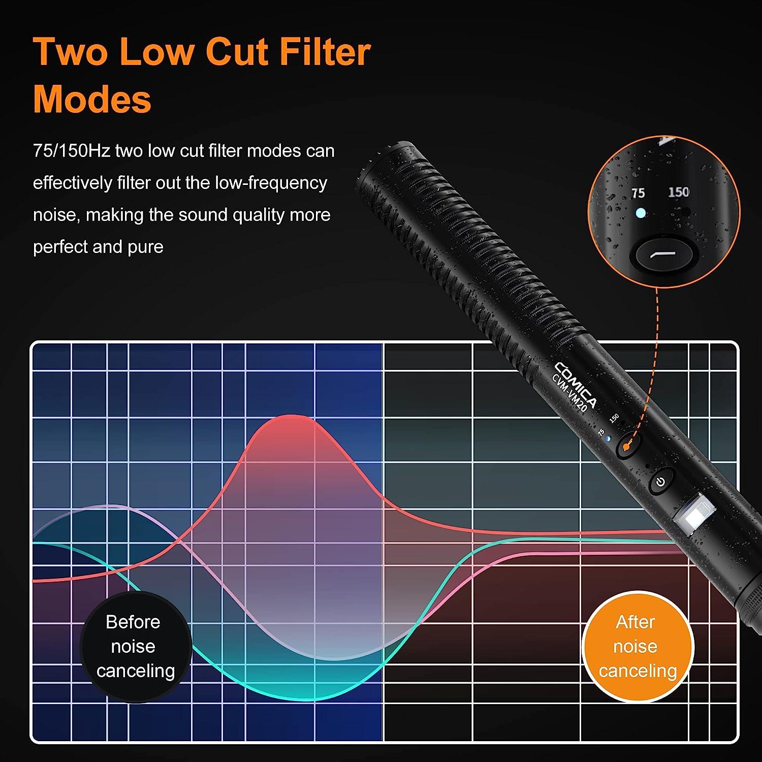 ROGTZ Micro Comica CVM-VM20 Mic Shotgun định hướng cho điện thoại, máy ảnh, máy tính laptop, làm vlog, phỏng vấn, ASMR mukbang - Hàng Nhập Khẩu