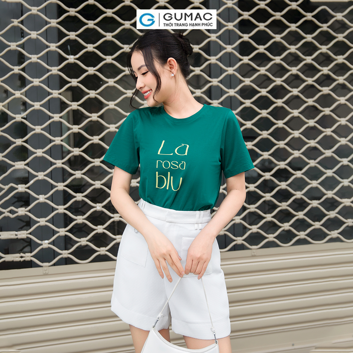 [BST MỚI THÁNG 9] Áo thun nữ tay ngắn in chữ dày dặn trẻ trung thoải mái GUMAC LATD0902