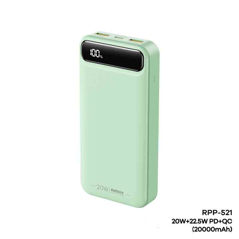 Pin dự phòng sạc nhanh Remax RPP-521 Bole Series 20000mAh QC 22.5W và PD 20W - tích hợp 2 input 3 output - Hàng chính hãng
