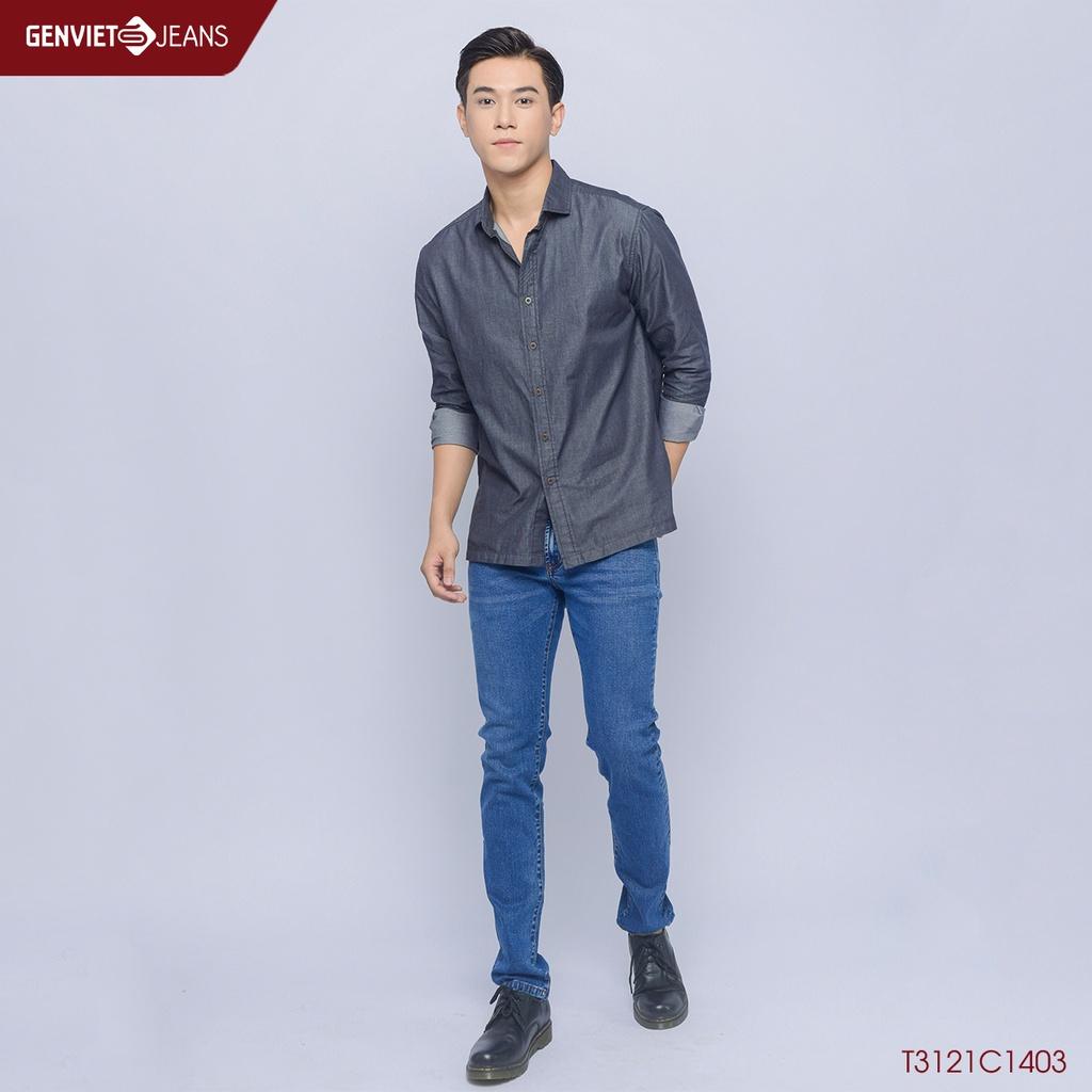 Áo Sơmi Dài Tay Jeans Nam GENVIET T3121C1403