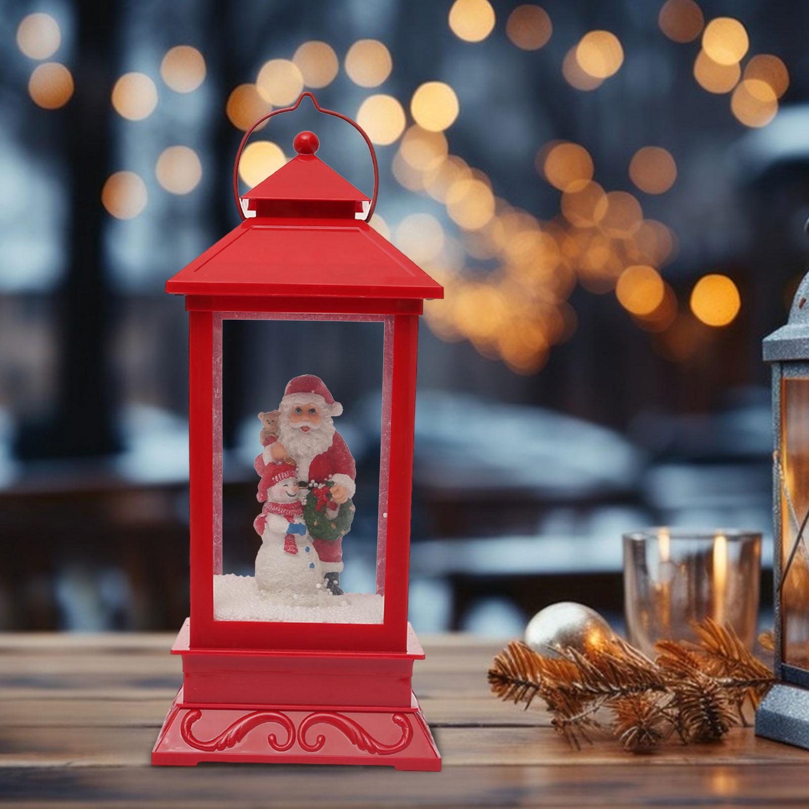 Musical Lighted Christmas Snow Globe Lantern Music Box for Office Desk Party