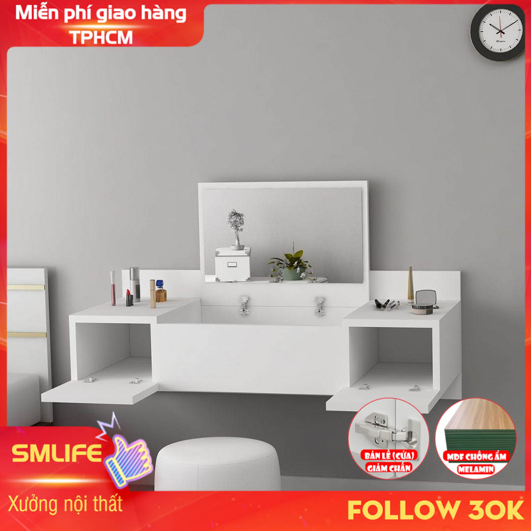 Bàn trang điểm gỗ hiện đại SMLIFE Madalsa  | Gỗ MDF dày 17mm chống ẩm | D100xR35xC33cm