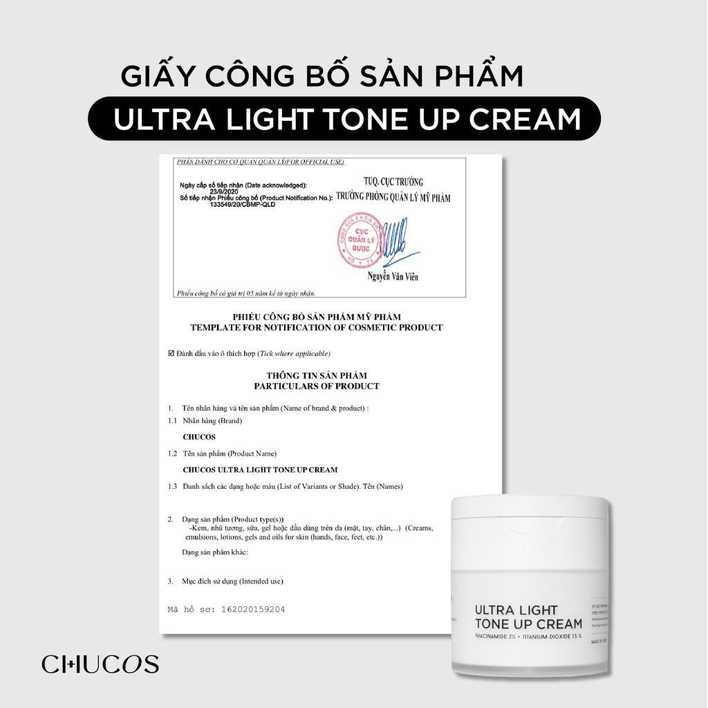 Kem nâng tone và dưỡng da trắng sáng tự nhiên CHUCOS Ultra light tone up cream 50ml