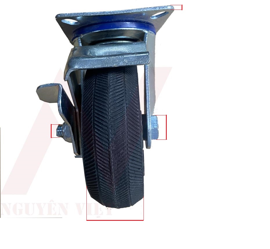 BÁNH XE ĐẨY HÀNG BẰNG CAO SU ĐẶC 100X38