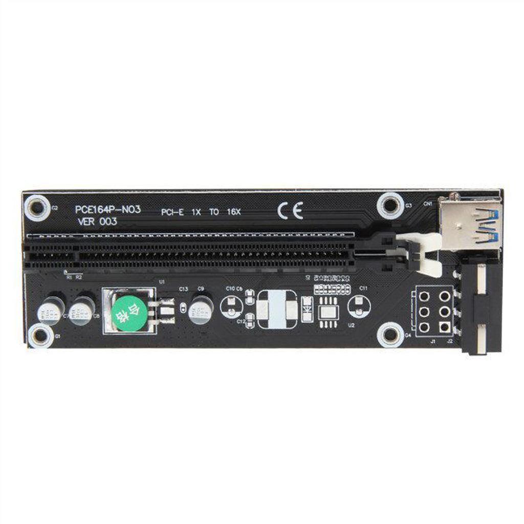 USB 3.0 PCI-E Express 1x to16x Extender Riser Board Card Adapter SATA Cable