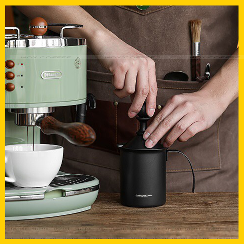 Ca đánh sữa lạnh thủ công làm Latte, Capuchino