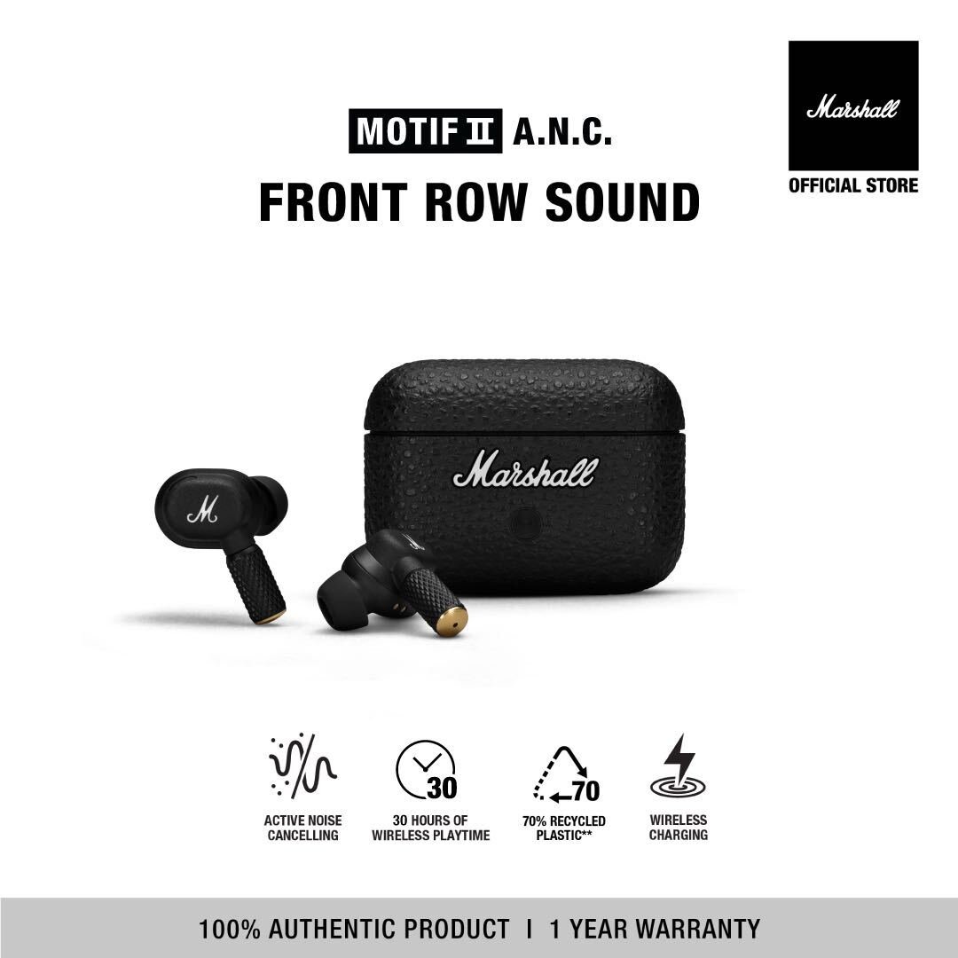 Tai Nghe Marshall Bluetooth Truewireless MOTIF II A.N.C - Pin lên đến 30h - Hàng Chính Hãng