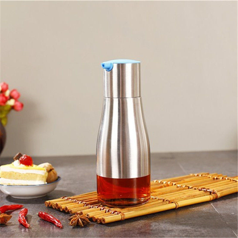 Chai rót nước mắm thủy tinh bọc inox 320ml VANDO phụ kiện nhà bếp