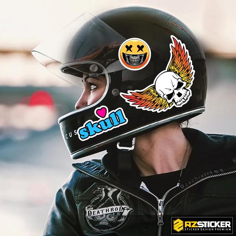 Set Single Sticker Hình Đầu Lâu Skull Siêu Ngầu Dán Xe Máy , laptop , Vali ,Điện Thoại Không Thấm Nước
