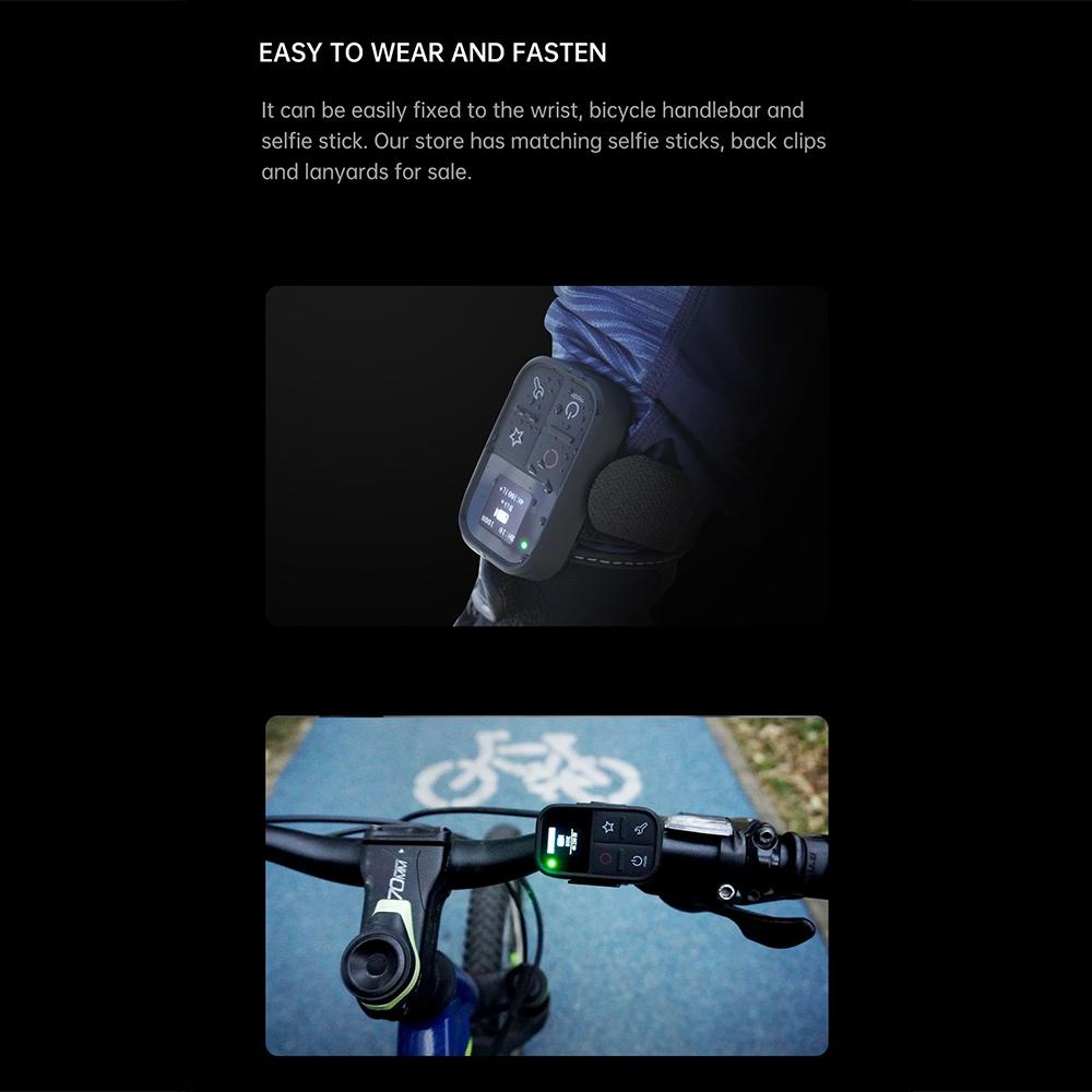 Wireless Smart Remote Control for GoPro Hero 10/9/8 Black/Max/7 Black/6 Black 80M Distance with Stick Mount Wrist Strap