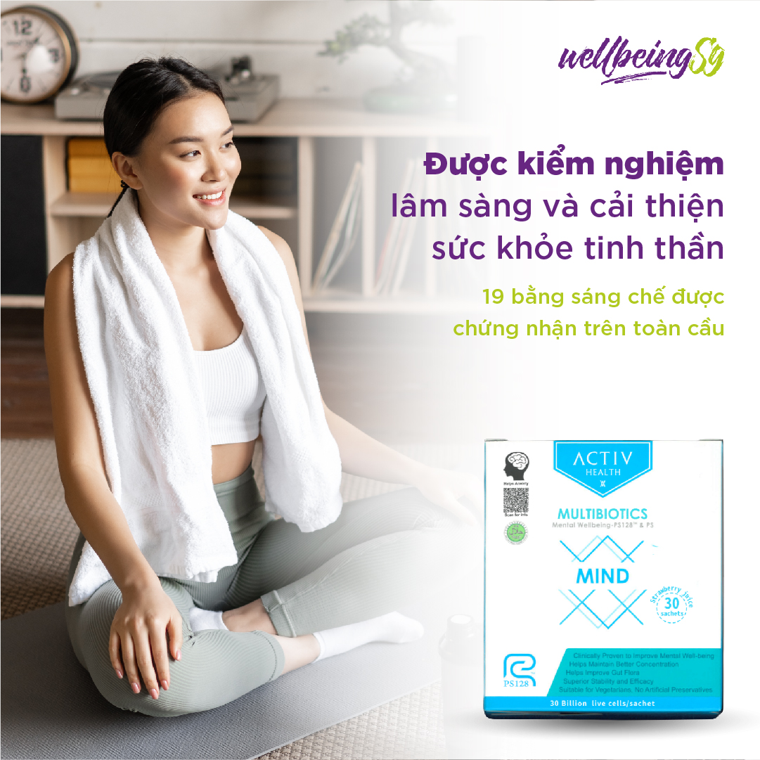 Thức Uống Dạng Bột ActivHealth Multibiotics Mind Duy Trì Hệ Vi Khuẩn Đường Ruột, Hỗ Trợ Giải Tỏa Căng Thẳng, Bổ Sung Năng Lượng Cho Cơ Thể
