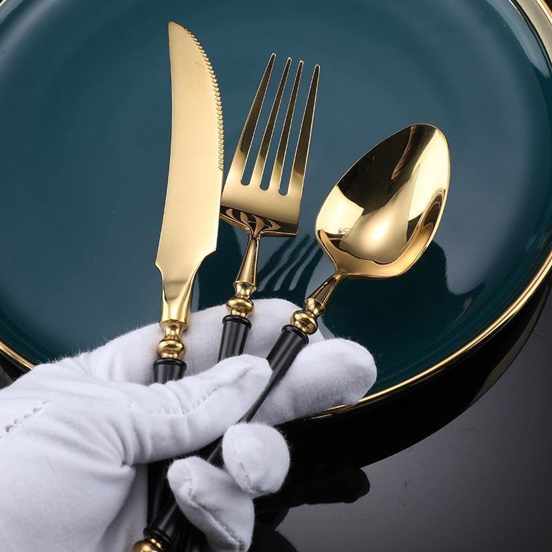 Bán Nhà Hàng Cao Cấp Thép Không Gỉ 304 Bộ Bít Tết Dao Muỗng Nĩa Thìa Cà Phê Trái Cây Dĩa Nhà Bếp Gia Đình bộ Đồ Ăn