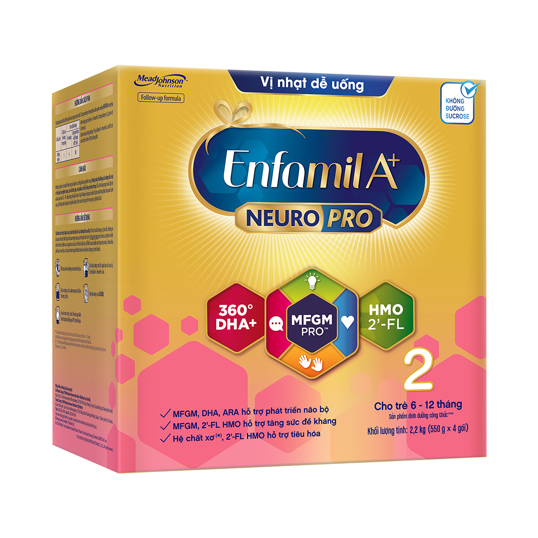 Sữa bột Enfamil A+ NeuroPro 2 với 2’-FL HMO cho trẻ từ 6 –12  tháng tuổi– 2.2kg